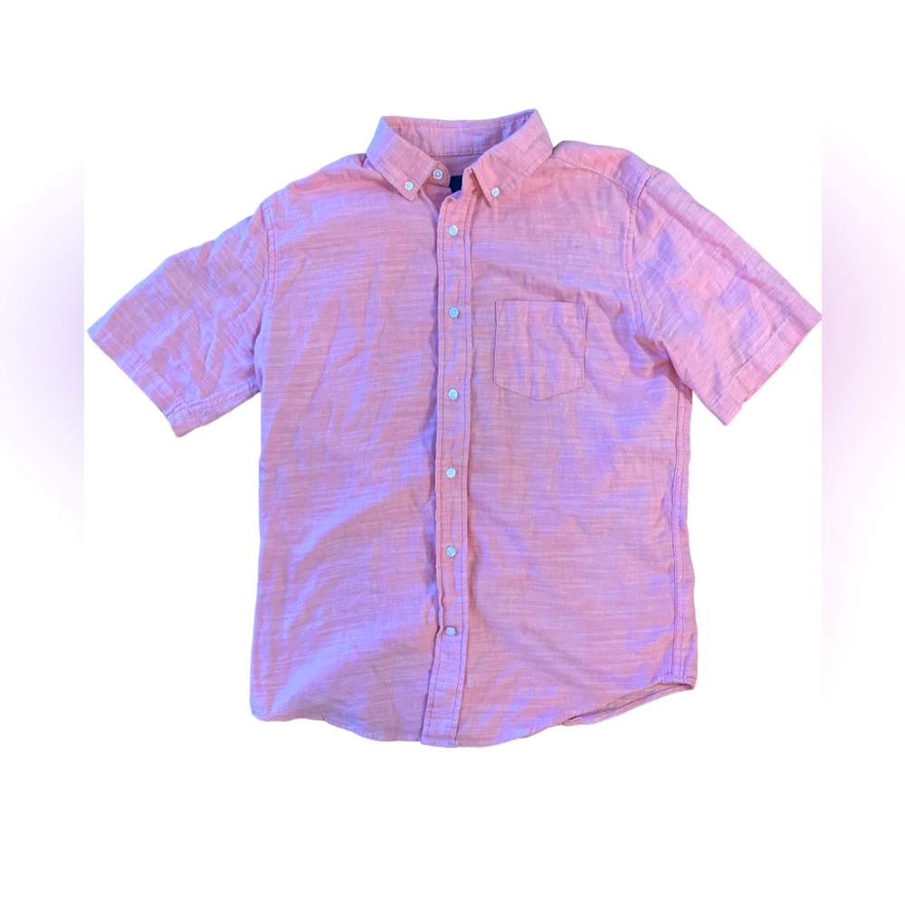 Mens George Pink Button Down Summer Shirt (Small/Classic Fit)